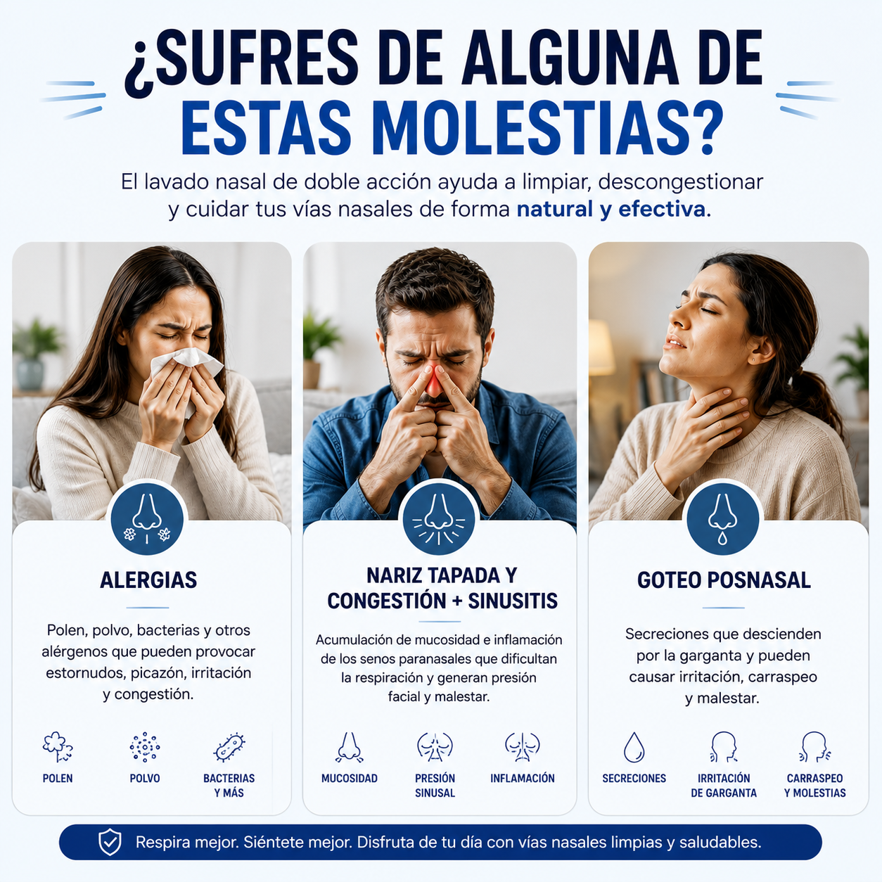 AquaFlow Pro Limpiador nasal eléctrico doble acción
