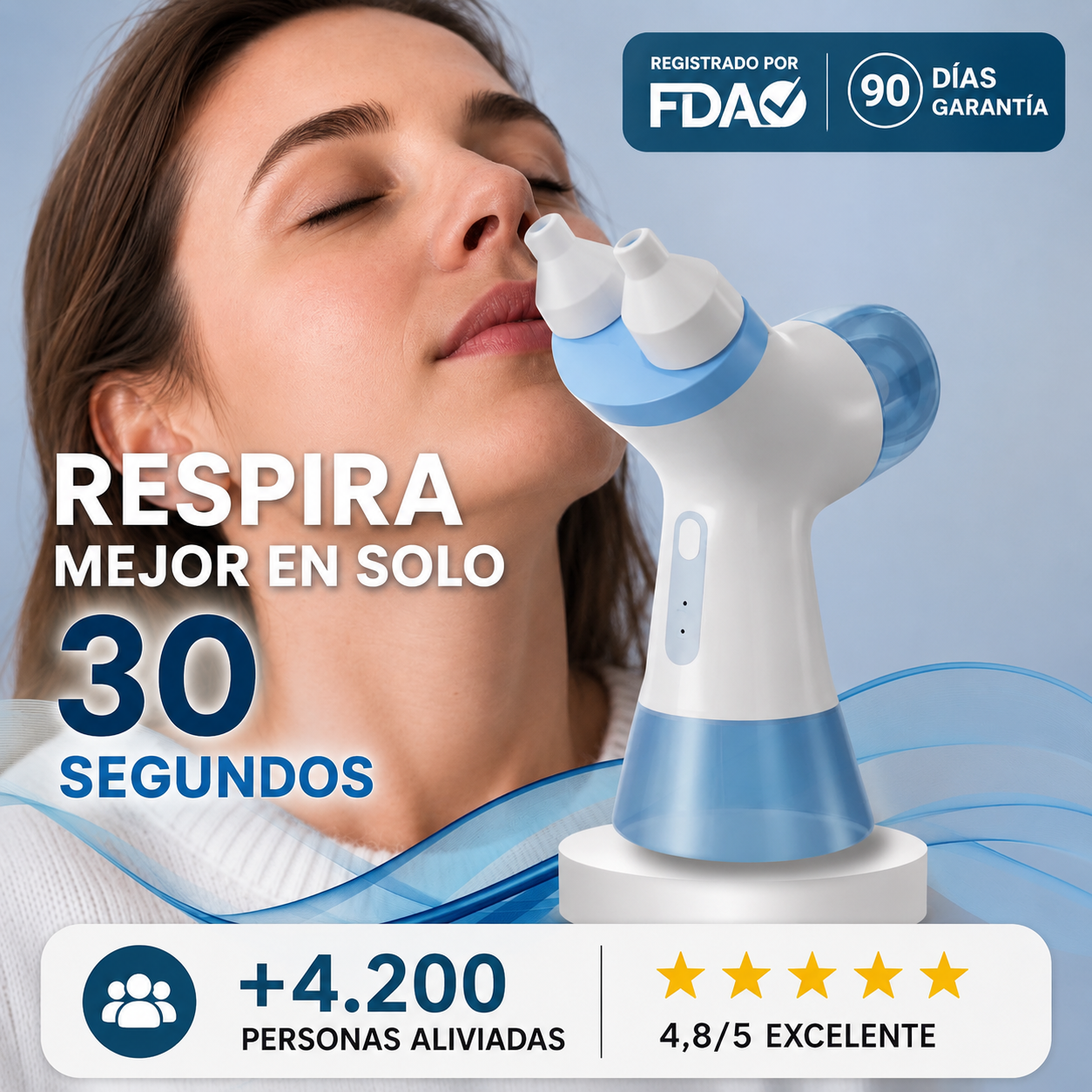 AquaFlow Pro Limpiador nasal eléctrico doble acción