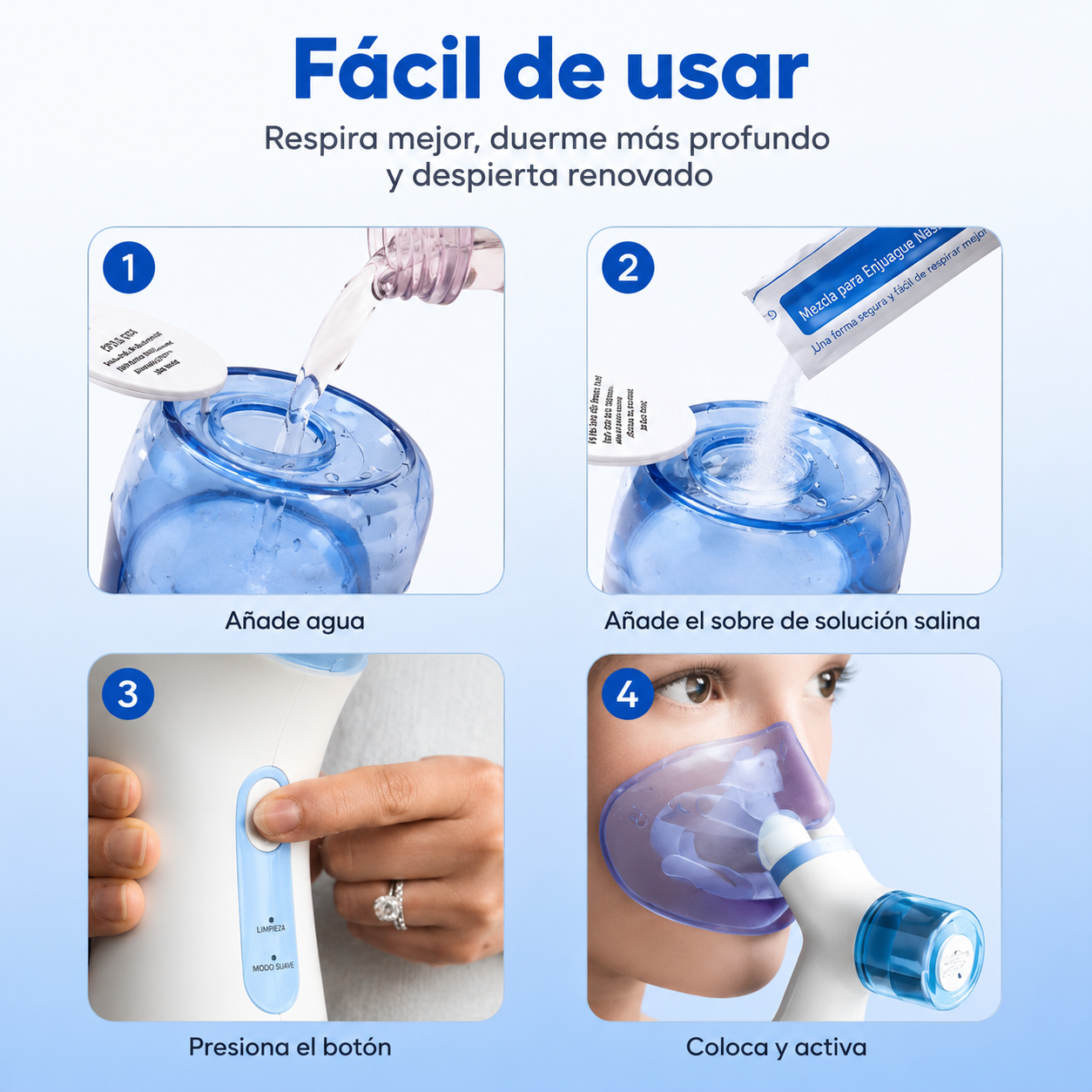 AquaFlow Pro Limpiador nasal eléctrico doble acción