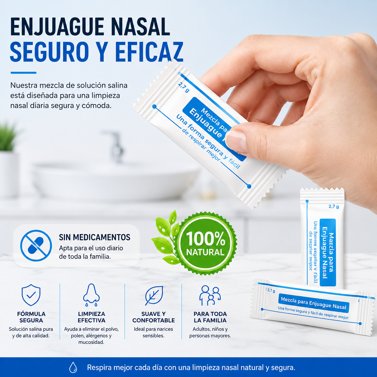 AquaFlow Pro Limpiador nasal eléctrico doble acción