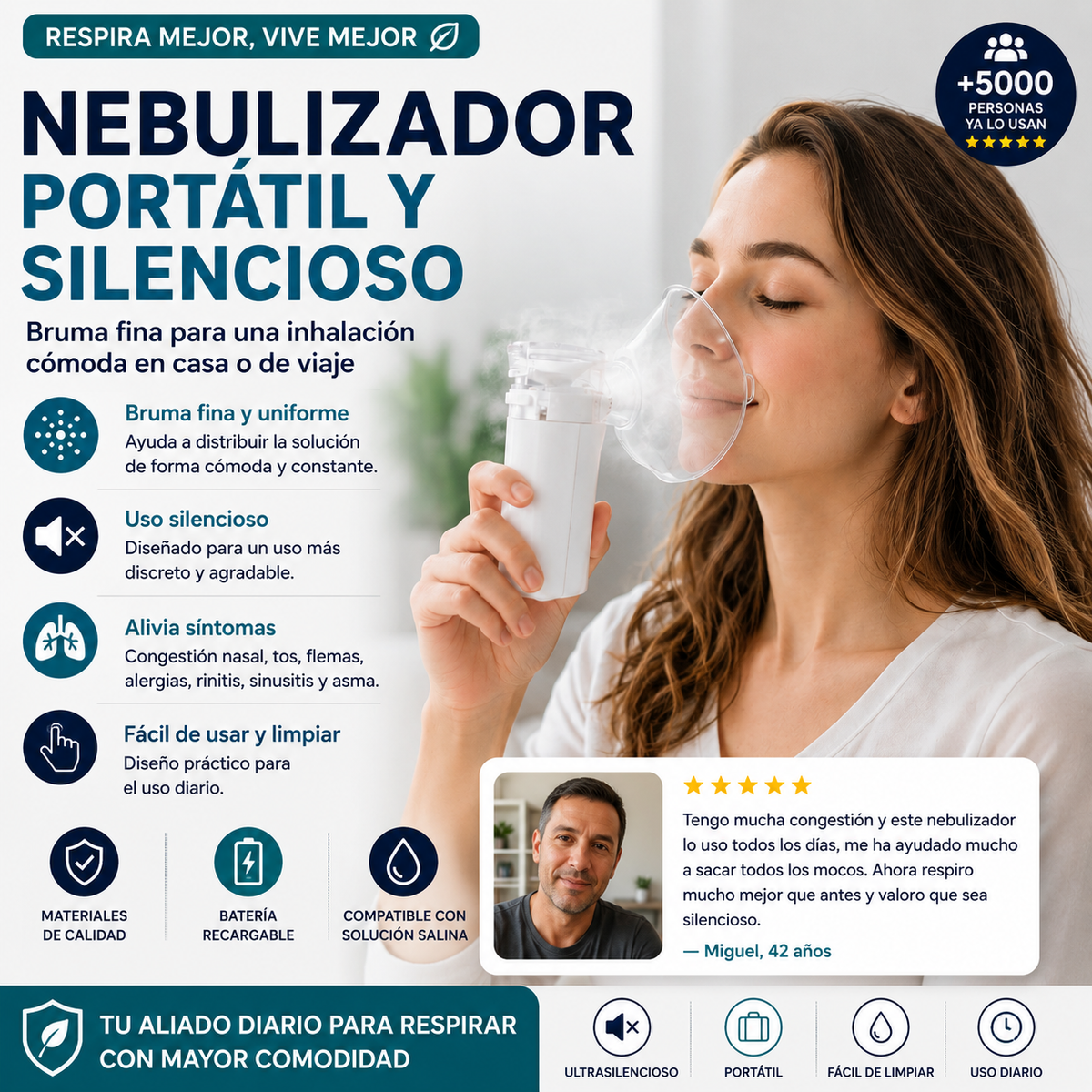 Nebulizador Portátil RespiraYa Pro™
